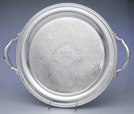 2395 (Silverplate, Hollowware) 14" Round Handled Tray