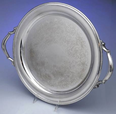 2395 (Silverplate, Hollowware) 14" Round Handled Tray
