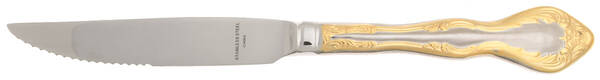 Golden Mandolina (Gold Accent) Steak Knife Individual Hollow, Serrate HC