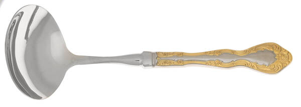 Golden Mandolina (Gold Accent) Gravy Ladle with No Spout Stainless Bowl HC