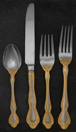 Golden Mandolina (Gold Accent) 4 Piece Place Setting
