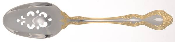 Golden Mandolina (Gold Accent) Pierced Tablespoon (Serving Spoon)