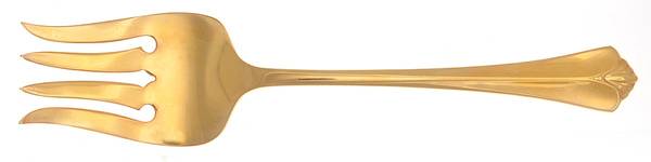Golden Westgate (Gold Electroplate) Medium Solid Cold Meat Serving Fork