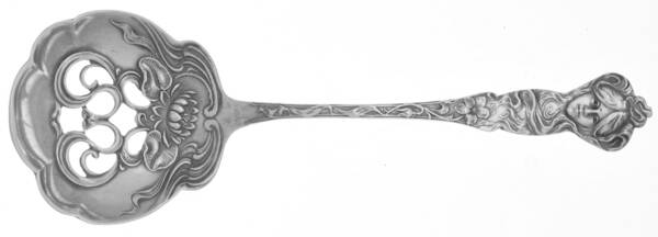 Daphne (Sterling, 1900) Solid Bon Bon Spoon with Pierced Bowl by Paye & Baker Mfg Co