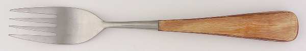 Aspen (Stainless, Honey-Light Brown Wood) Solid Serving Fork