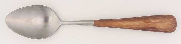 Aspen (Stainless, Honey-Light Brown Wood) Solid Serving Spoon