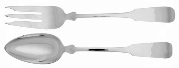 Fiddle (Sterling, 1800) Serving Solid, 2-Piece Chop Set