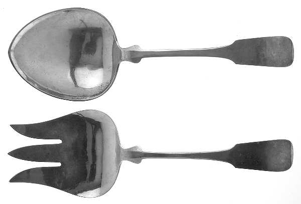 Fiddle (Sterling, 1800) Solid Oversize 2-Piece Vegetable Serving Set