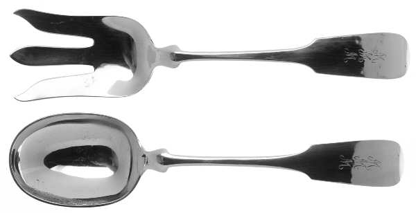 Fiddle (Sterling, 1800) (2 Pc) Solid Salad Set