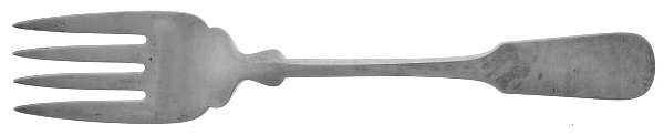 Fiddle (Sterling, 1800) Medium Solid Cold Meat Serving Fork