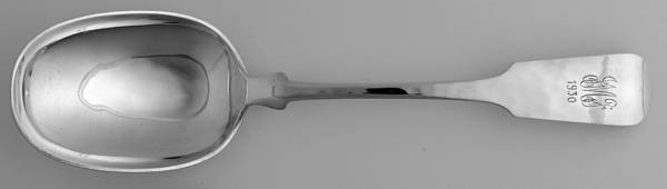Fiddle (Sterling, 1800) Oversize Solid Salad Serving Spoon