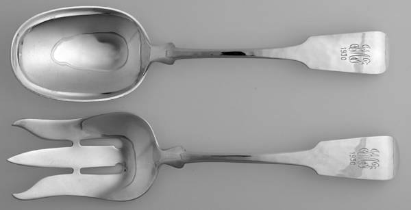 Fiddle (Sterling, 1800) Solid Oversized Serving Salad Set
