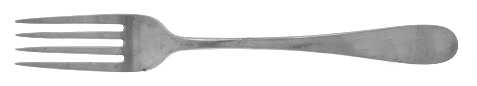 Round (Sterling, 1800) Luncheon/Dessert Fork, Solid Piece
