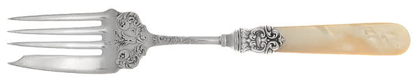 Flatware (Sterling Bolster) Pearl Handle Medium Cold Meat Fork