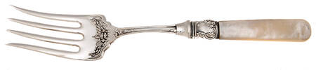 Flatware (Sterling Bolster) Pearl Handle Small Cold Meat Fork