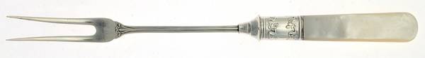 Flatware (Sterling Bolster) Long Pearl Handle Pickle Olive Fork