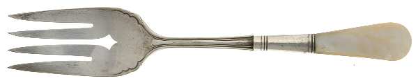Flatware (Sterling Bolster) Pearl Handle Medium Cold Meat Fork