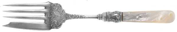 Flatware (Sterling Bolster) Pearl Handle Medium Cold Meat Fork