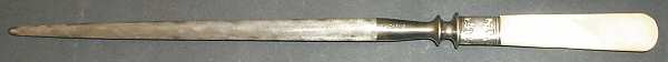 Flatware (Sterling Bolster) Pearl Handle Small Steel Rod Sharpener Knife
