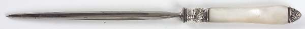 Flatware (Sterling Bolster) Pearl Handle Small Steel Rod Sharpener Knife
