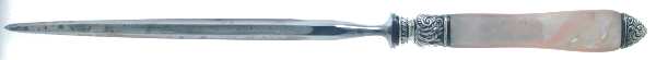 Flatware (Sterling Bolster) Pearl Handle Small Steel Rod Sharpener Knife