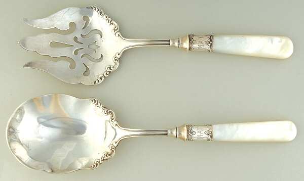 Flatware (Sterling Bolster) Salad Set-2 Pc/Pearl Handle,Silverplate Implements