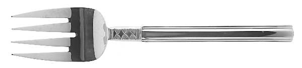 Golden Crossroads (Stainless, Gold Accent) Medium Solid Cold Meat Serving Fork