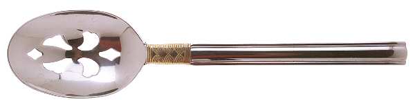 Golden Crossroads (Stainless, Gold Accent) Pierced Tablespoon (Serving Spoon)