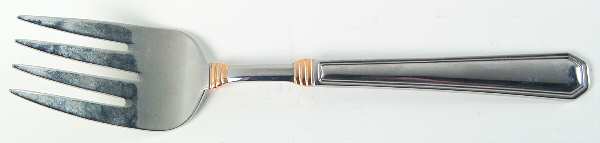 Golden Providence (Stainless, Gold Accent) Medium Solid Cold Meat Serving Fork