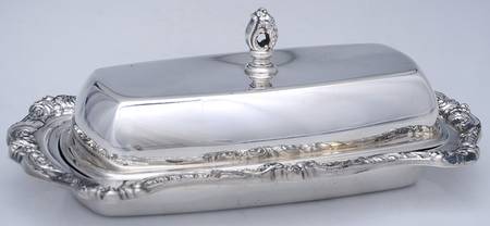 Lancaster Rose (Silverplate, Hollowware) 1/4 Pound Covered Butter Dish