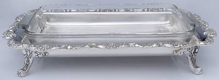 Lancaster Rose (Silverplate, Hollowware) Bake and Serve Buffet Dish with Liner
