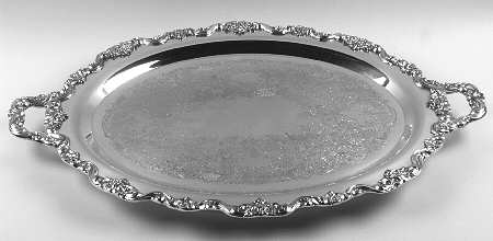 Lancaster Rose (Silverplate, Hollowware) Large Footed Waiter Tray