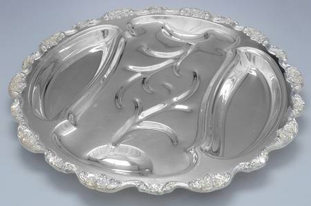 Lancaster Rose (Silverplate, Hollowware) 19" 3 Part Meat Platter with Well