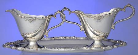 Lancaster Rose (Silverplate, Hollowware) Mini Creamer, Sugar and Tray