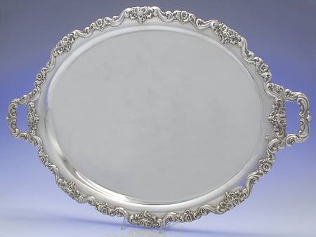 Lancaster Rose (Sterling, Hollowware) Large Waiter Tray