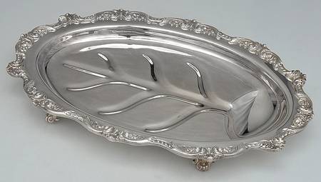 Old English (Silverplate, Hollowware) 16" 4 Toed Meat Platter with Well