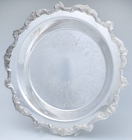 Old English (Silverplate, Hollowware) 13" Round Footed Tray
