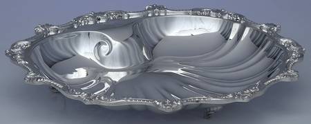 Old English (Silverplate, Hollowware) 14" 3 Toed Shell Shape Bowl