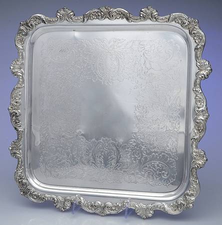 Old English (Silverplate, Hollowware) 14" Square Tray