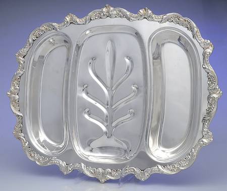 Old English (Silverplate, Hollowware) 3-Part Silverplate Platter