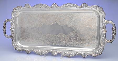 Old English (Silverplate, Hollowware) 19" Rectangular Handled Tray