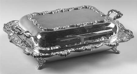 Old English (Silverplate, Hollowware) Plated Divided Double Vegetable Bowl