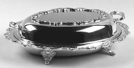 Old English (Silverplate, Hollowware) Footed Double Vegetable Bowl