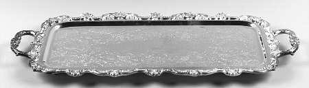 Old English (Silverplate, Hollowware) Rectangular 4-Toed Cocktail Tray