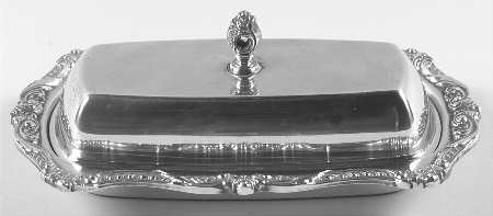 Old English (Silverplate, Hollowware) 1/4 Pound Covered Butter & Liner