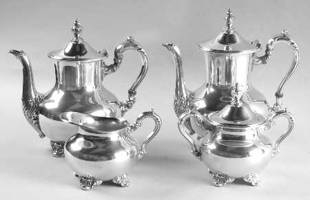Old English (Silverplate, Hollowware) (4 Piece) Silverplate Tea Set