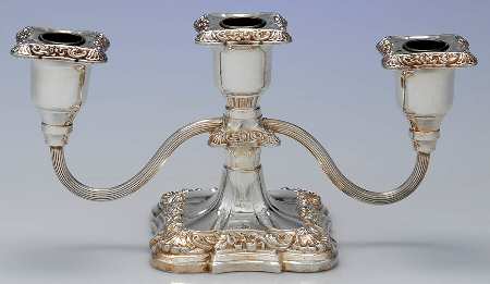 Old English (Silverplate, Hollowware) Small 3-Light Candelabra