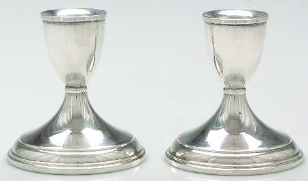 Sterling Hollowware Pair of 3" Console Candleholders