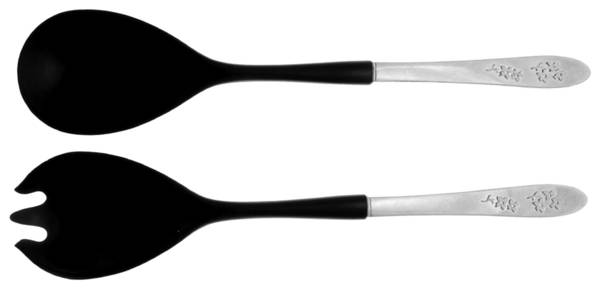 PSS5 (STAINLESS, DECO ETCHED) Plastic Bowl 2-Piece Salad Set