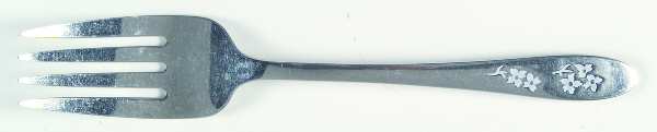 PSS5 (STAINLESS, DECO ETCHED) Medium Solid Cold Meat Serving Fork